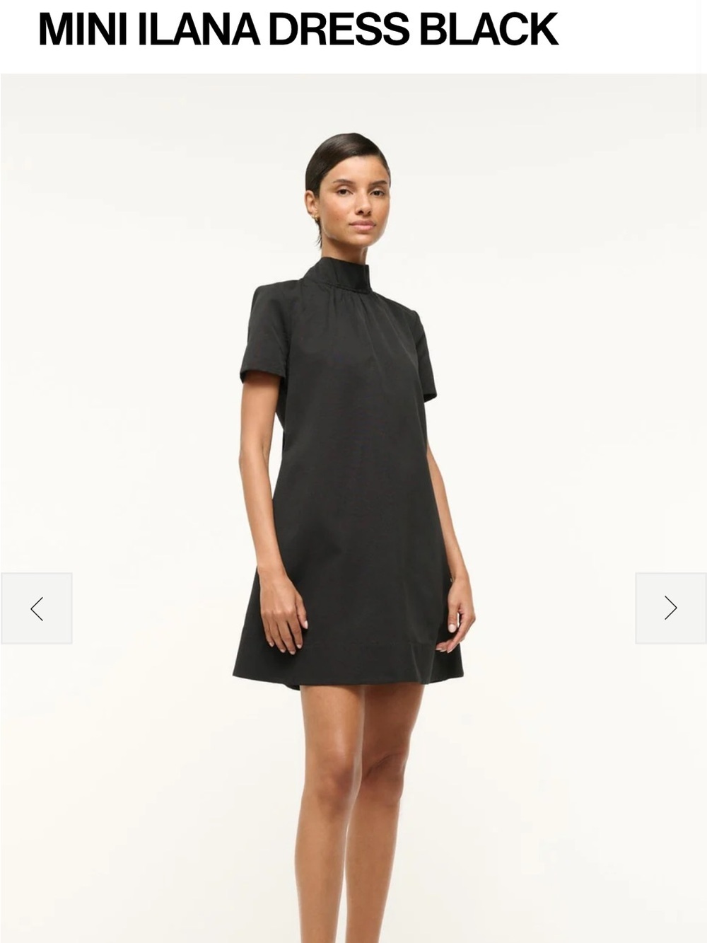 STAUD Black Mini ilana Short-Sleeve A-Line women Dress XS
